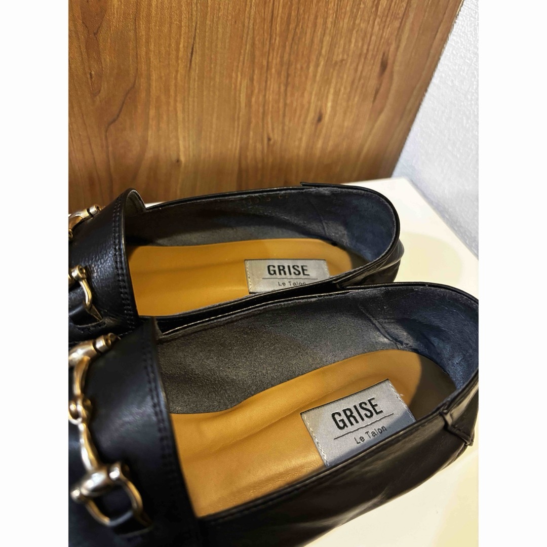 Le Talon(ルタロン)の【お値下げ】GRISE レザービットバブーシュ・ローファー（23.5cm） レディースの靴/シューズ(ローファー/革靴)の商品写真