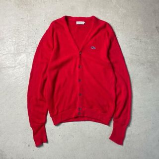 70年代 IZOD LACOSTE アイゾッド ラコステ アクリルニットカーディガン メンズXL