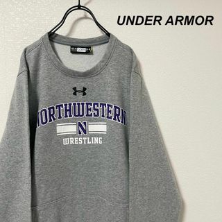 アンダーアーマー(UNDER ARMOUR)のアンダーアーマー スウェット グレー カレッジプリント ノースウェスタン大学(スウェット)