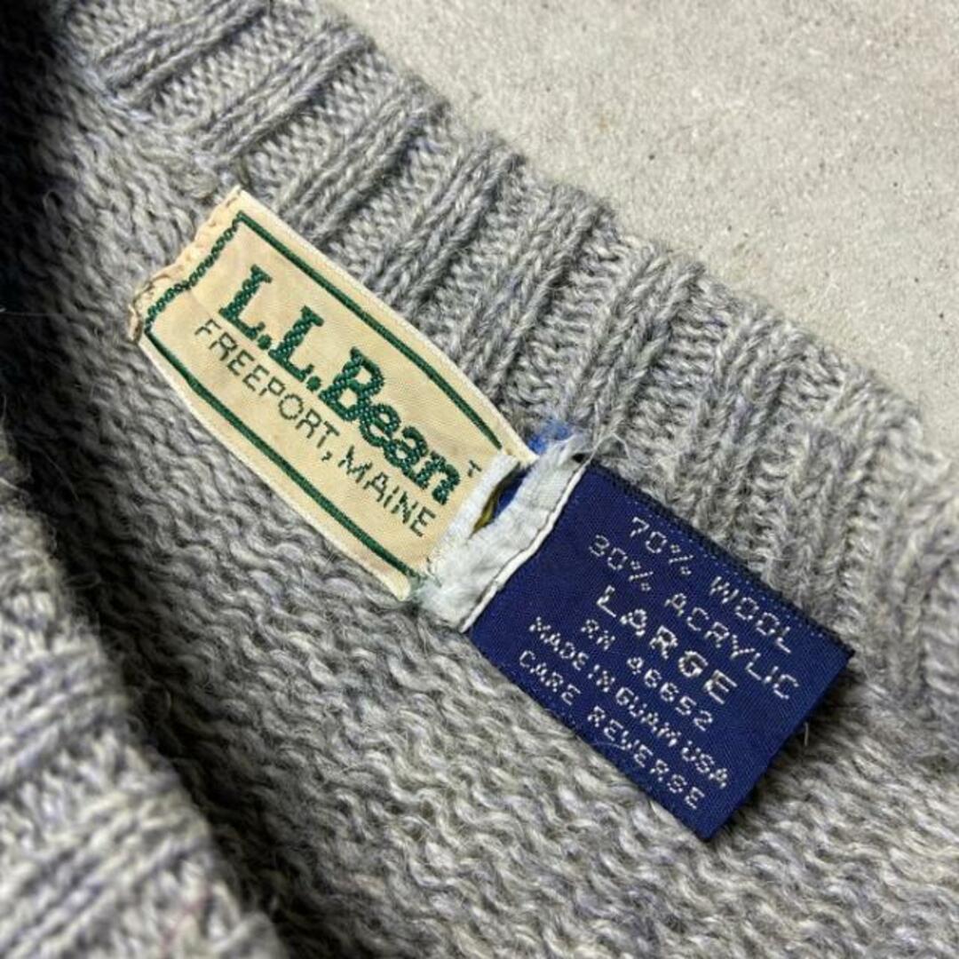 L.L.Bean(エルエルビーン)のUSA製 80年代 L.L.Bean エルエルビーン ウール×アクリル ニットセーター メンズM-L相当 メンズのトップス(ニット/セーター)の商品写真