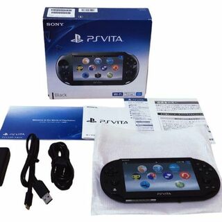 プレイステーションヴィータ(PlayStation Vita)の極美品 動作品 PSVITA 本体 PCH-2000 ブラック 充電器 箱付き(携帯用ゲーム機本体)