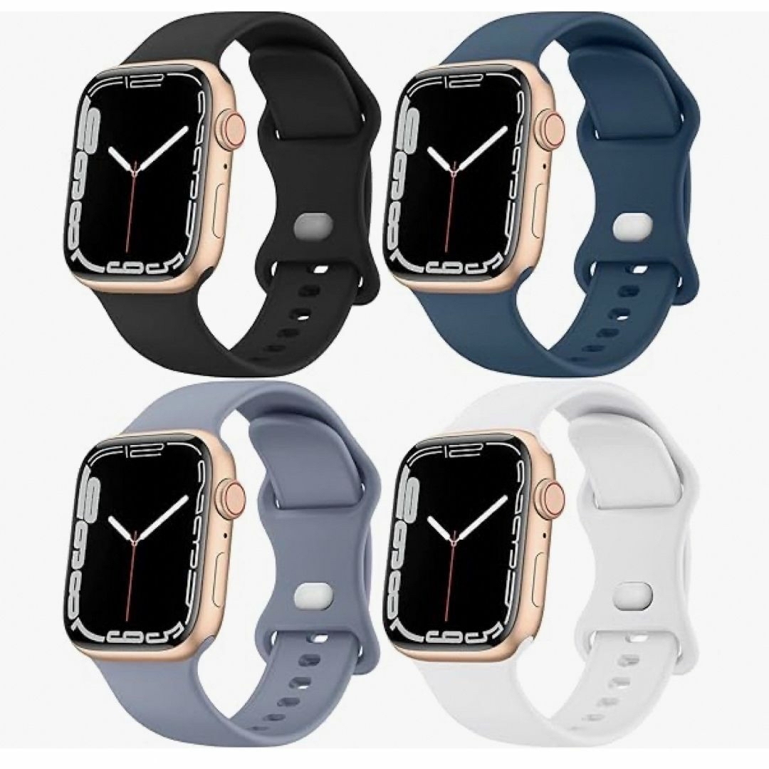 4色セット AppleWatchバンド アップルウォッチバンド シリコン製 スマホ/家電/カメラのスマホアクセサリー(その他)の商品写真