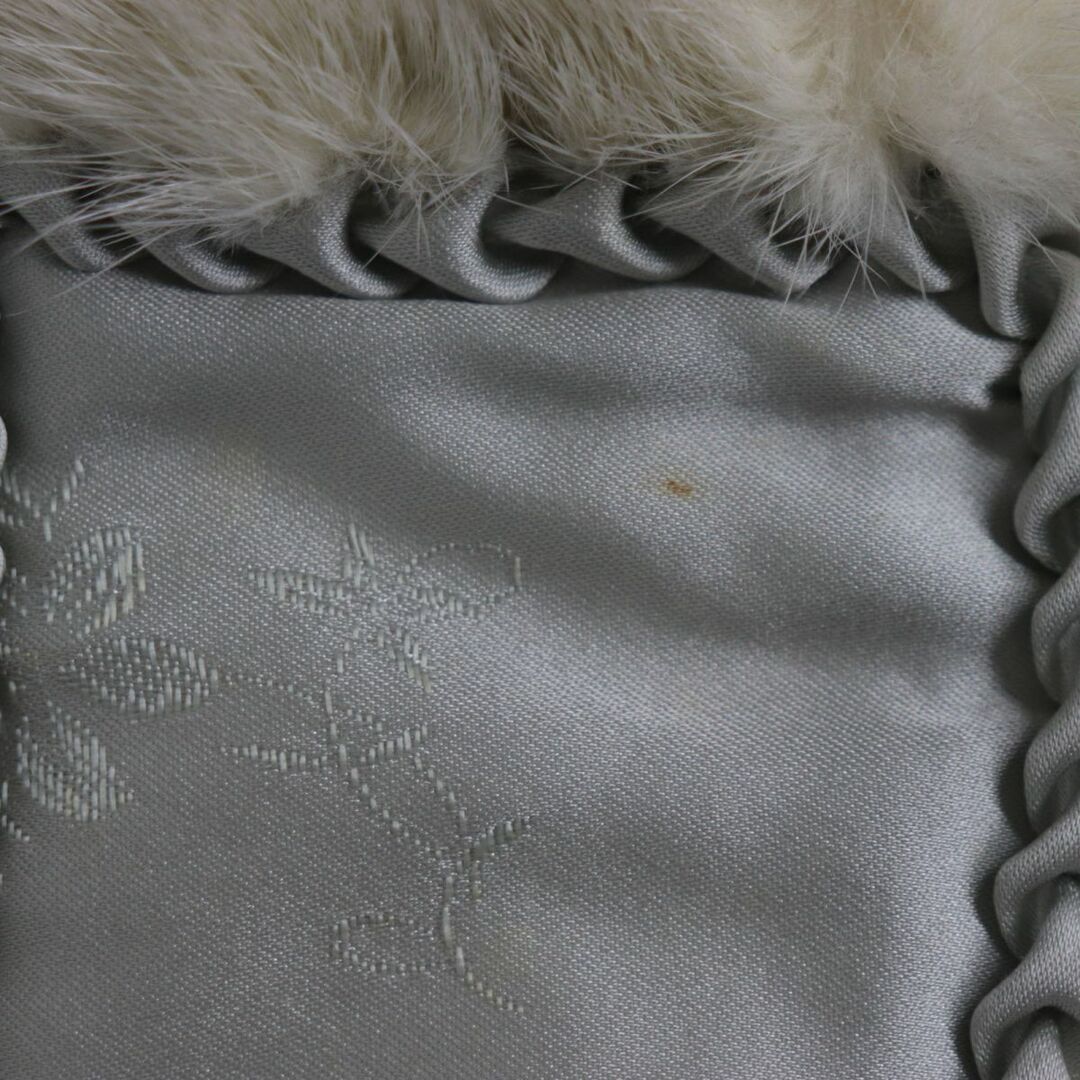 美品△サファイアミンク MINK 裏地花柄刺繍入り 本毛皮大判 美品△サファイアミンク MINK 裏地花柄刺繍入り 本毛皮大判