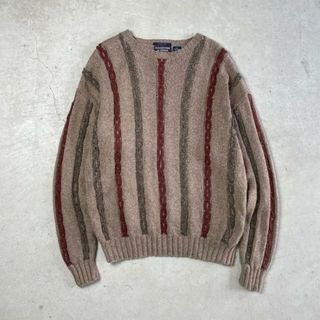 90年代 ROUNDTREE & YORKE ハンドニット シルク×コットン×ウール×アクリルセーター メンズXL相当(ニット/セーター)