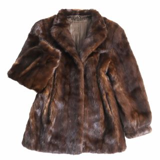 良品▲MG Sable FUR MINK ミンク 本毛皮ショートコート ジャケット ダークブラウン １１号 毛質艶やか・柔らか◎ g103-st30313-21(ロングコート)