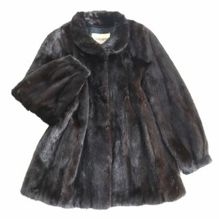 良品▲Malvoisie マルボワジー MINK ミンク 本毛皮ショートコート ジャケット  ダークブラウン(ブラックに近い) 毛質艶やか・柔らか◎　g103-st30310-81(毛皮/ファーコート)