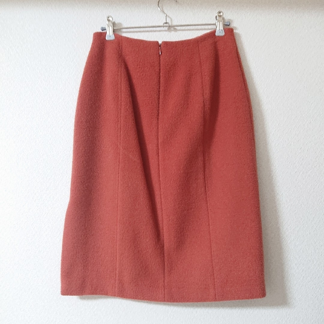Sybilla(シビラ)のSybilla シビラ  モヘヤ アルパカ混ウールスカート くすみオレンジ レディースのスカート(ひざ丈スカート)の商品写真