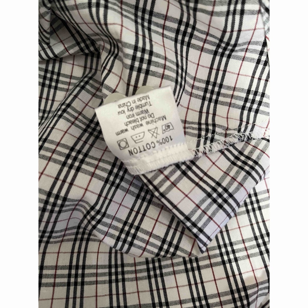 BURBERRY(バーバリー)の【期間限定】BURBERRY チェックブラウス　Lサイズ　白 レディースのトップス(シャツ/ブラウス(長袖/七分))の商品写真