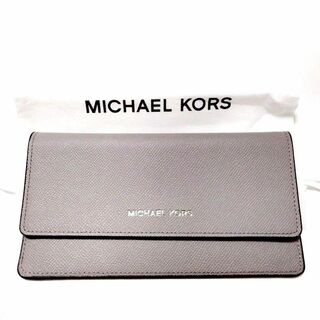 Michael Kors - 極美品　MICHAEL KORS　長財布　薄型　レザー　グレー