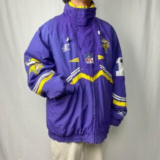 90年代 NFL PRO LINE LOGO ATHLETIC 中綿 ナイロンジャケット ミネソタ・ヴァイキングス チームロゴ刺繍 メンズXL相当(ブルゾン)
