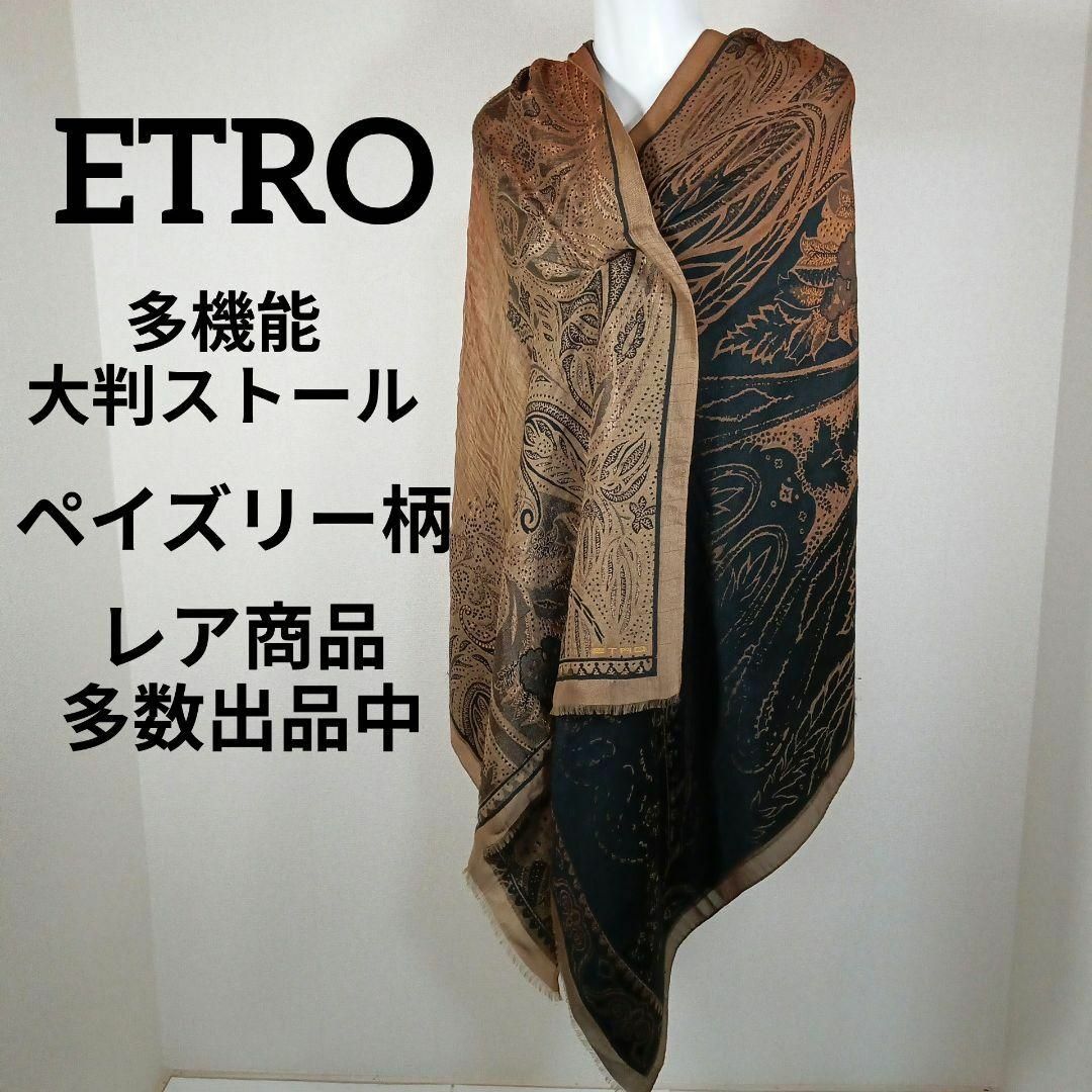 ETRO エトロ 大判 ショール スカーフ ストール ペイズリー柄 シルク - 小物