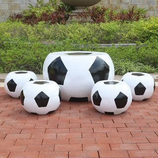 サッカー　テラス用テーブル＆チェア4脚5点セット ガーデンチェア 庭　屋外 (アウトドアテーブル)