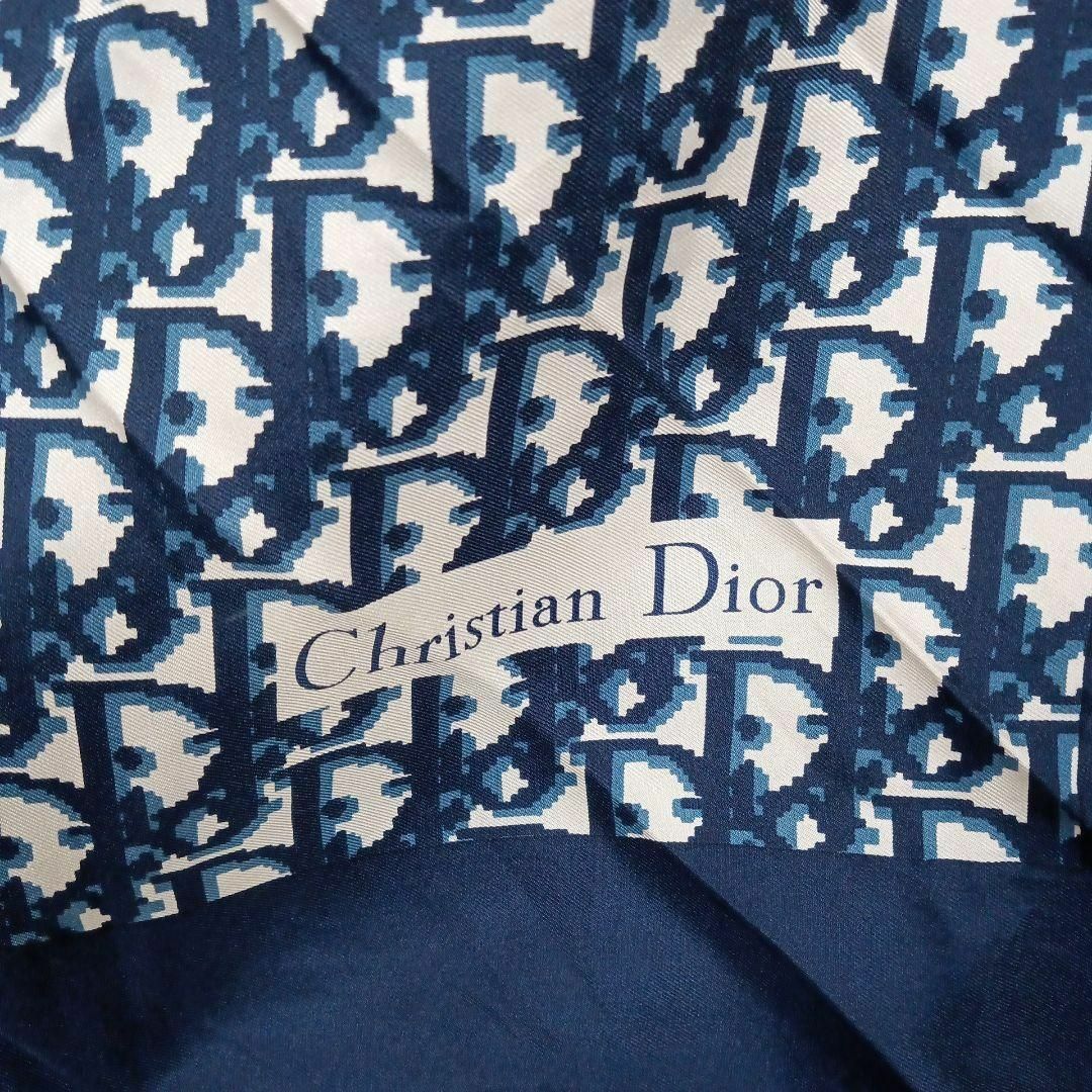 Christian Dior(クリスチャンディオール)のⅩⅥ176美品　クリスチャンディオール　スカーフ　トロッター　ネイビー×ホワイト レディースのファッション小物(バンダナ/スカーフ)の商品写真