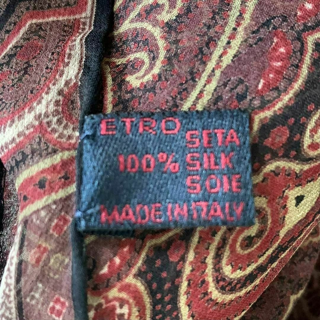 ETRO(エトロ)のETRO 大判 シルク シフォン ストール ショール ペイズリー ブラック レディースのファッション小物(マフラー/ショール)の商品写真