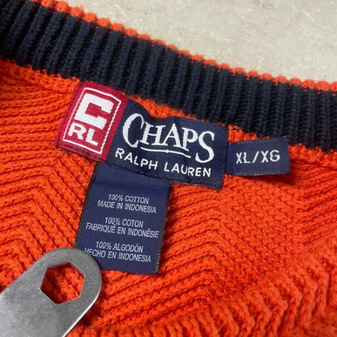 90年代 CHAPS RALRH LAUREN チャップス コットンニットセーター メンズXL メンズのトップス(ニット/セーター)の商品写真