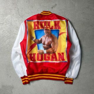 90年代 USA製 WWF HULK HOGAN サテンスタジャン メンズL相当(スタジャン)