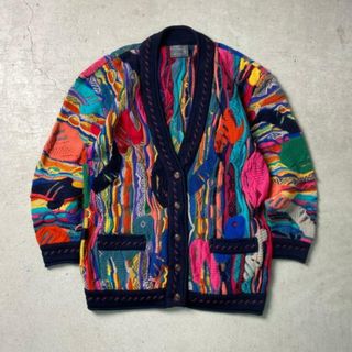 90年代 オーストラリア製 COOGI クージー ウール 3Dニット カーディガン レディースXL相当 メンズL(カーディガン)