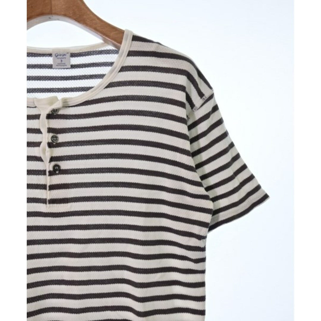 gicipi(ジチピ)のGICIPI ジチピ Tシャツ・カットソー 3(L位) 茶x白(ボーダー) 【古着】【中古】 レディースのトップス(カットソー(半袖/袖なし))の商品写真