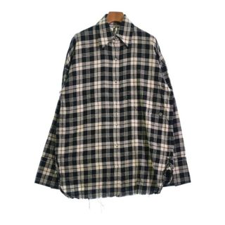 ヘルムートラング(HELMUT LANG)のHELMUT LANG カジュアルシャツ S 黒xアイボリー(チェック) 【古着】【中古】(シャツ/ブラウス(長袖/七分))