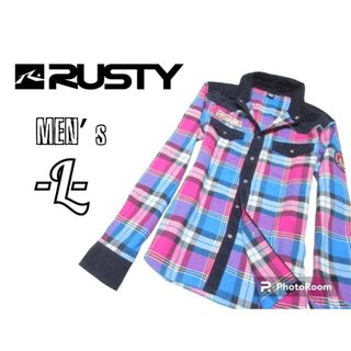 ラスティ(RUSTY)のメンズL◇RUSTY◇長袖チェック柄シャツ(シャツ)