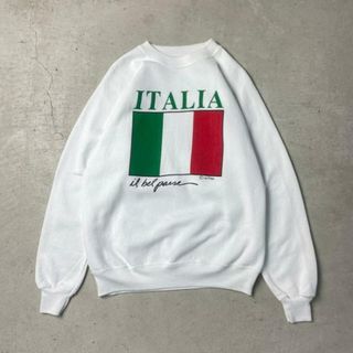 90年代 USA製 ITALIA 国旗 プリント スウェットシャツ メンズL(スウェット)