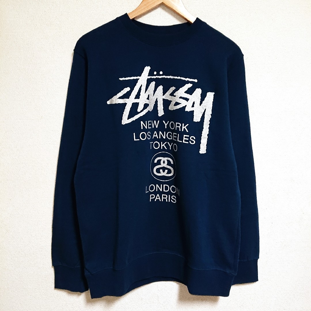 STUSSY(ステューシー)の【人気デザイン・美品】ステューシー スウェット ワールドツアー U.S製 メンズ メンズのトップス(スウェット)の商品写真