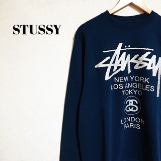 ステューシー(STUSSY)の【人気デザイン・美品】ステューシー スウェット ワールドツアー U.S製 メンズ(スウェット)