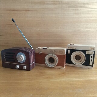 カルディ(KALDI)のラジオ型 カメラ型 木製 箱セット(その他)