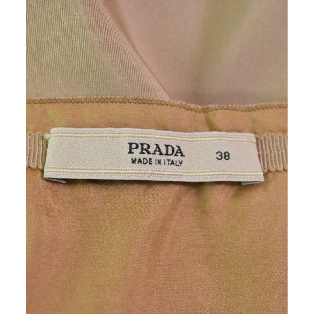 PRADA(プラダ)のPRADA プラダ ひざ丈スカート 38(S位) ベージュx黒(総柄) 【古着】【中古】 レディースのスカート(ひざ丈スカート)の商品写真