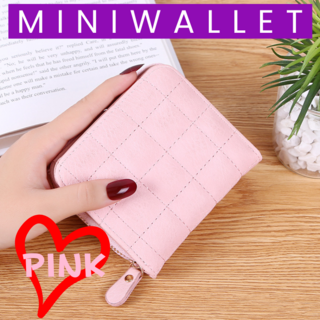 ミニ財布 二つ折り 新品 ピンク キルティング レディース ミニウォレット