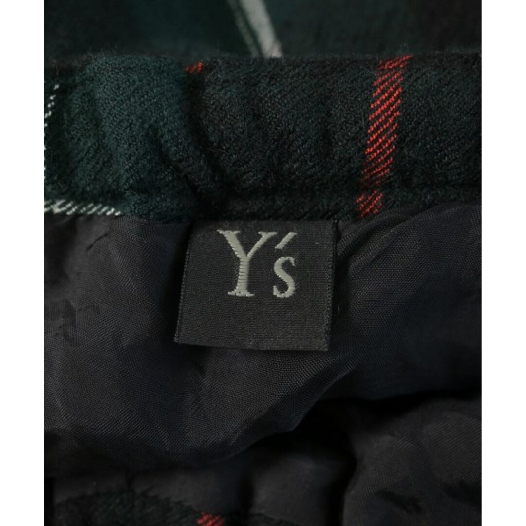 Y's(ワイズ)のY's ワイズ ロング・マキシ丈スカート 1(XS位) 紺x緑x白等(チェック) 【古着】【中古】 レディースのスカート(ロングスカート)の商品写真