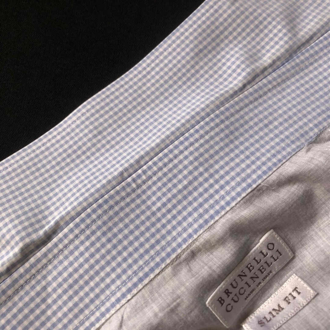 BRUNELLO CUCINELLI(ブルネロクチネリ)のBRUNELLO CUCINELLI ギンガムチェック BDシャツ  2釦 M メンズのトップス(シャツ)の商品写真