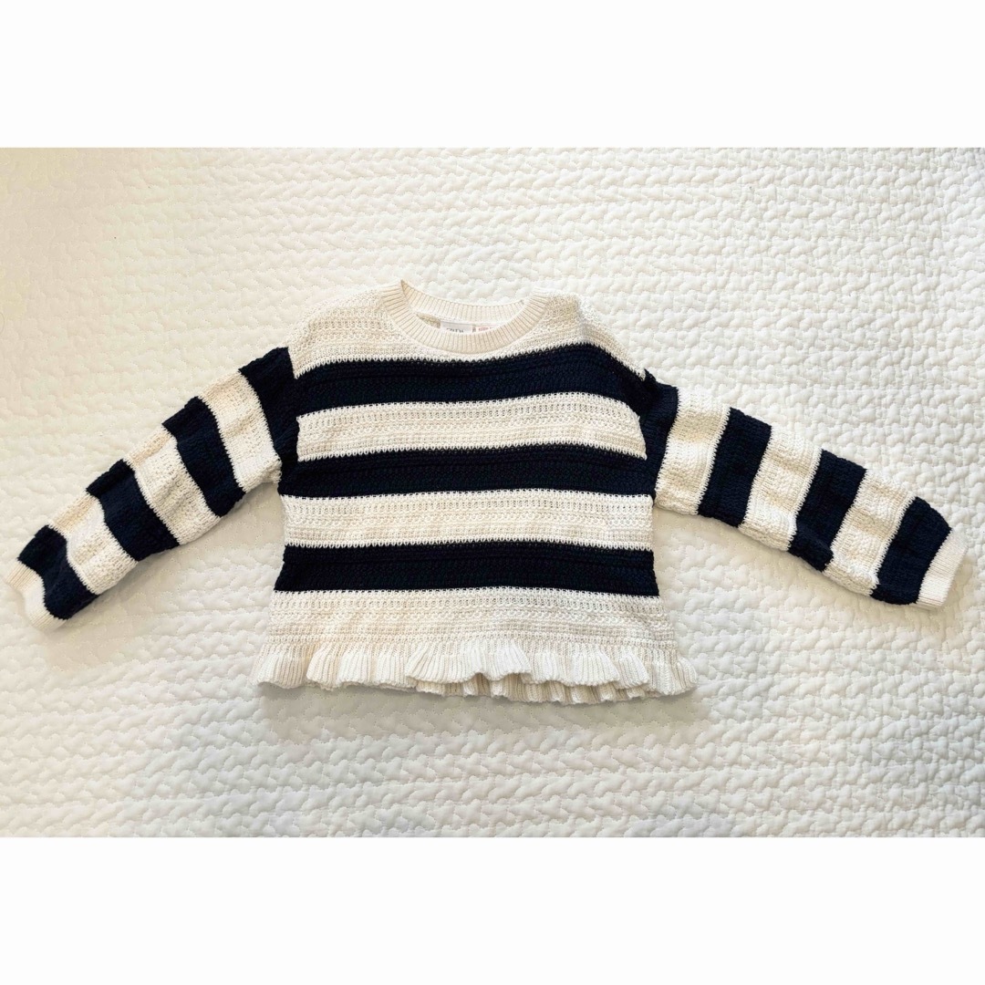 ZARA KIDS(ザラキッズ)の【ZARA kids】ボーダーコットンニット　 キッズ/ベビー/マタニティのキッズ服女の子用(90cm~)(ニット)の商品写真