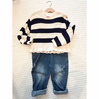 ザラキッズ(ZARA KIDS)の【ZARA kids】ボーダーコットンニット　(ニット)