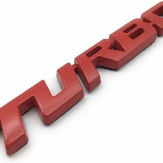 TURBO ロゴ (大) エンブレム メタル レッド ステッカー 外装 ターボ(車外アクセサリ)