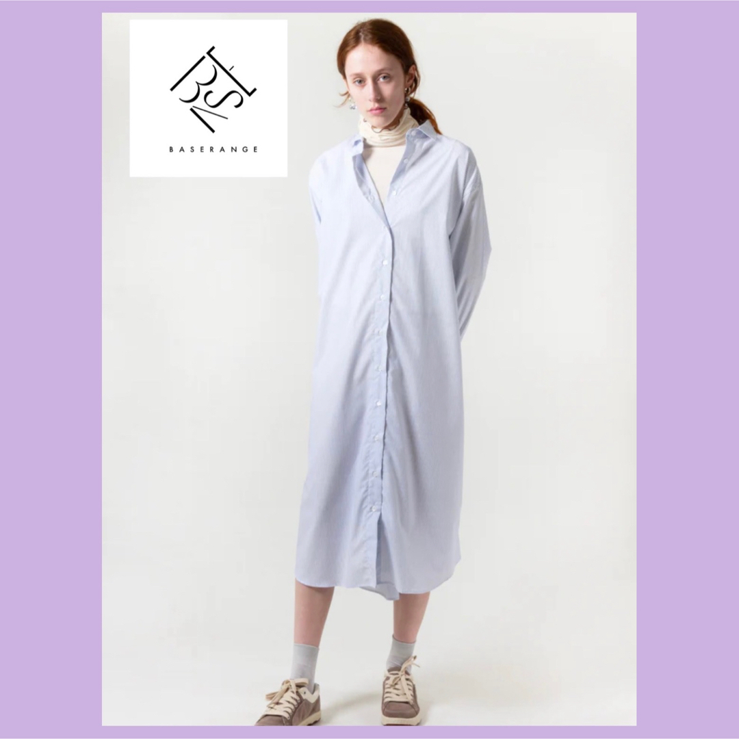 BASERANGE ベースレンジ OLE SHIRT DRESS シャツ ワンピ レディースのワンピース(ロングワンピース/マキシワンピース)の商品写真