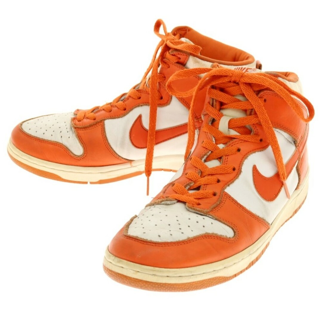 NIKE(ナイキ)の【中古】ナイキ NIKE DUNK HIGH LE 98年製 ダンクハイ オールレザー スニーカー ホワイトxオレンジ【サイズ27.5cm】【メンズ】 メンズの靴/シューズ(スニーカー)の商品写真