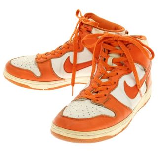 ナイキ(NIKE)の【中古】ナイキ NIKE DUNK HIGH LE 98年製 ダンクハイ オールレザー スニーカー ホワイトxオレンジ【サイズ27.5cm】【メンズ】(スニーカー)