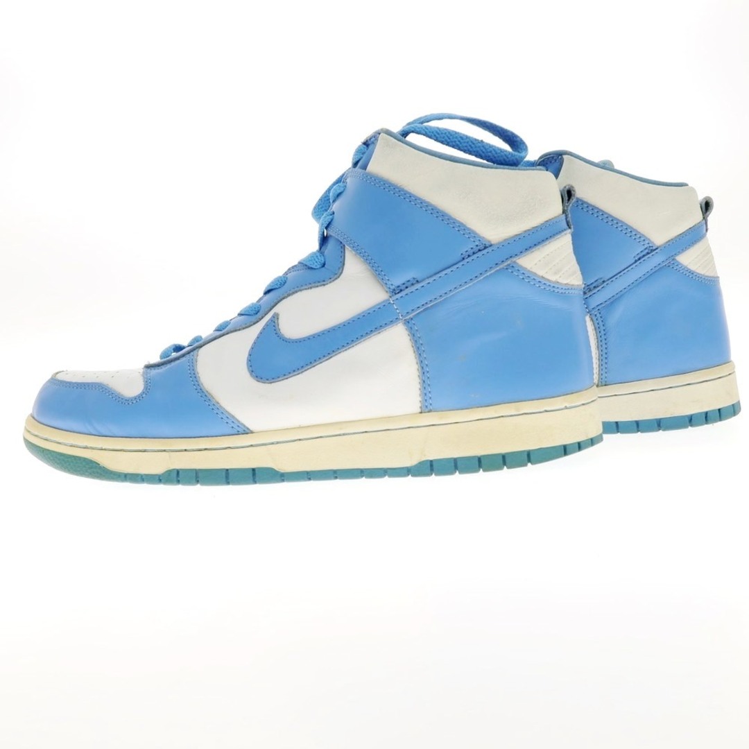 NIKE(ナイキ)の【中古】ナイキ NIKE DUNK HIGH  2004年製 ダンクハイ オールレザー スニーカー ホワイトxライトブルー【サイズ28cm】【メンズ】 メンズの靴/シューズ(スニーカー)の商品写真