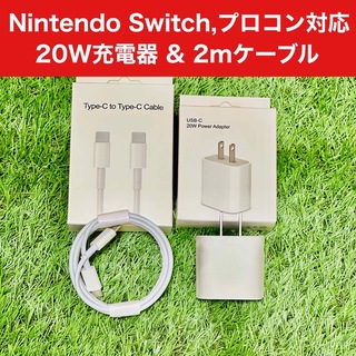 Nintendo Switch,プロコン対応 高速充電器&2mケーブル付(その他)