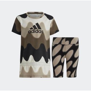 アディダス(adidas)の新品 120 アディダス×マリメッコ 総柄(ロッキ)上下 セットアップ Tシャツ(その他)