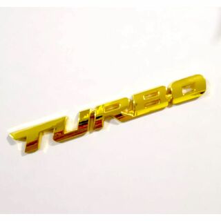 TURBO ロゴ (大) エンブレム メタル ゴルドー ステッカー 外装 ターボ(車外アクセサリ)