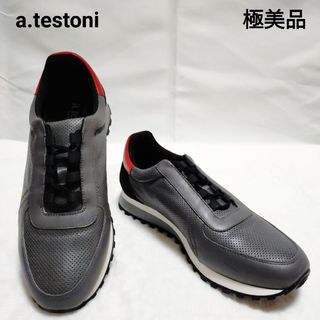 アテストーニ(a.testoni)の【極美品】a.testoni ア.テストーニ バイカラー レザースニーカー 26(スニーカー)