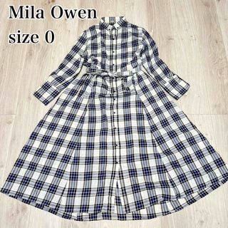 ミラオーウェン(Mila Owen)の【即完品】Mila Owen チェック　シャツワンピース　田中みな実着用　0(ロングワンピース/マキシワンピース)