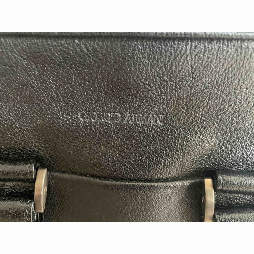 Giorgio Armani(ジョルジオアルマーニ)の【極美品】ジョルジオアルマーニ ビジネスバッグ 2way レザー ブラック メンズのバッグ(ビジネスバッグ)の商品写真