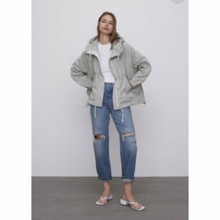 ザラ(ZARA)のZARA ザラ　撥水加工ジャケット　マウンテンパーカー グリーン　S(マウンテンパーカー)