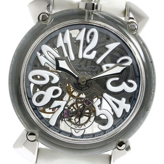 ガガミラノ(GaGa MILANO)のガガミラノ GaGa MILANO 6090.01 マヌアーレ48 スケルトン 手巻き メンズ 保証書付き_801166(腕時計(アナログ))