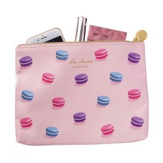 ラデュレ(LADUREE)のスクレbyラデュレ マークス フラットポーチ＜マカロン・ローズ＞(ポーチ)