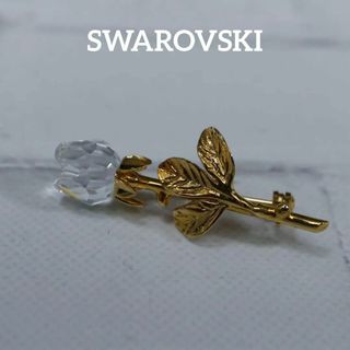 スワロフスキー(SWAROVSKI)の【匿名配送】 SWAROVSKI スワロフスキー ブローチ 花 ゴールド 3 小(ブローチ/コサージュ)