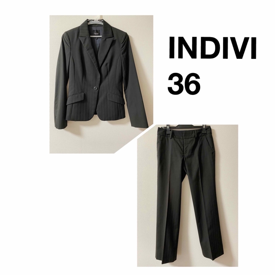 INDIVI(インディヴィ)のINDIVI インディヴィ　パンツスーツ　36 Ｓサイズ　日本製 レディースのフォーマル/ドレス(スーツ)の商品写真
